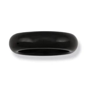 BLACK NEPHRITE JADE BAND RING VARIOUS FINGER SIZES UPC #257313