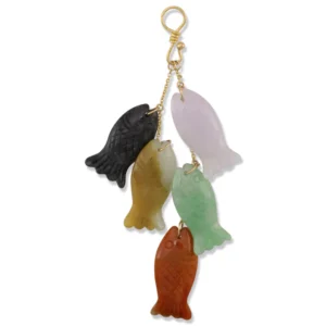 Five Jade Fish Pendant | Rainbow Jadeite Jade Catch of the Day Pendant | UPC #392045