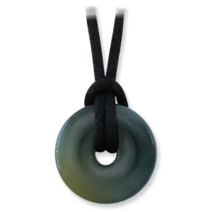 BLUE GREEN JADEITE JADE ADJUSTABLE DISC NECKLACE UPC #394759